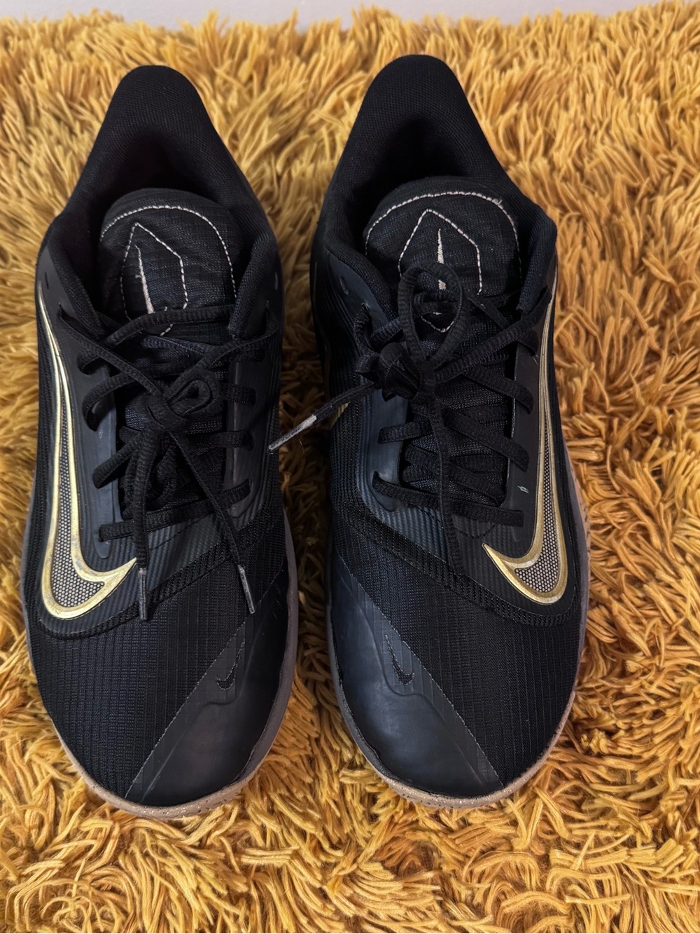 Nike Precision 7 Basketball Shoes Black Gold Gum FN4322-006 Men’s 8 Women’s 9.5